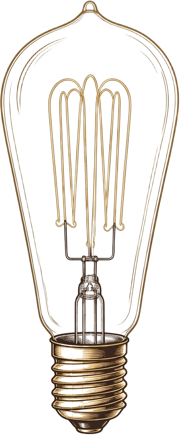 Illustration of a filament light bulb